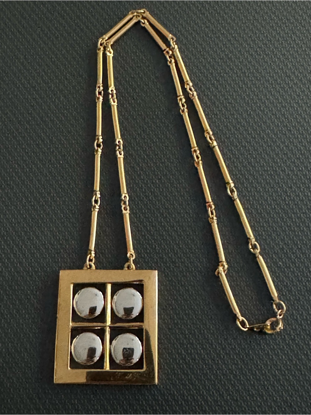 Vintage Artistry modernist pendant necklace. Amway. 1980’s